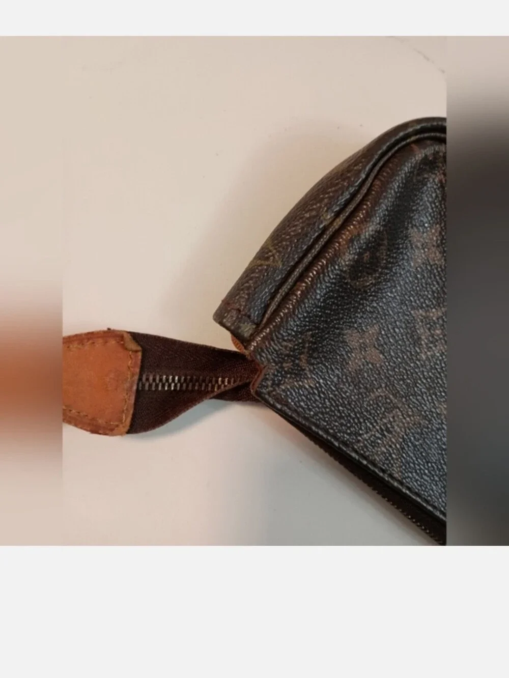 Authentic Louis Vuitton Monogram Pochette Accessoires Chain Wristlet Bag